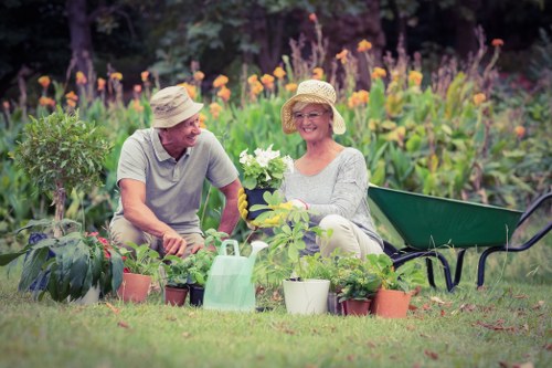Gardener preparing outdoor tools for a service booking